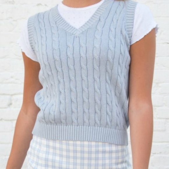 Brandy Melville Blue Marlena Sweater Vest - Picture 1 of 2